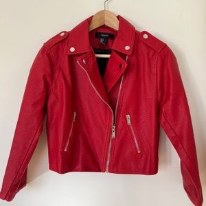 Red Faux Leather Jacket (Womens S)